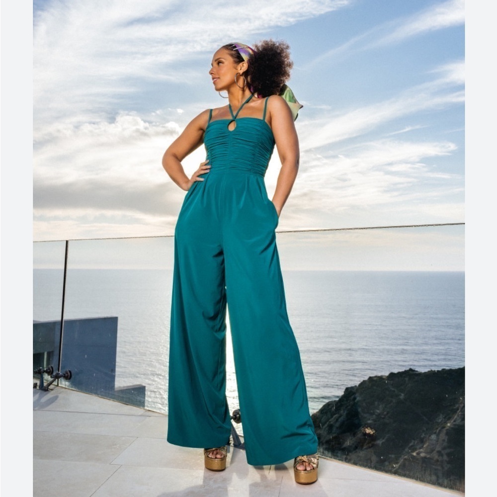NWT Athleta X Alicia Keys enlighten up teal jumpsuit